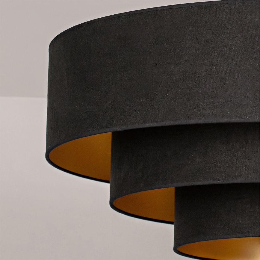 Brilagi - Semi-flush chandelier LUNETA 3xE27/60W/230V Ø 80 cm black/gold