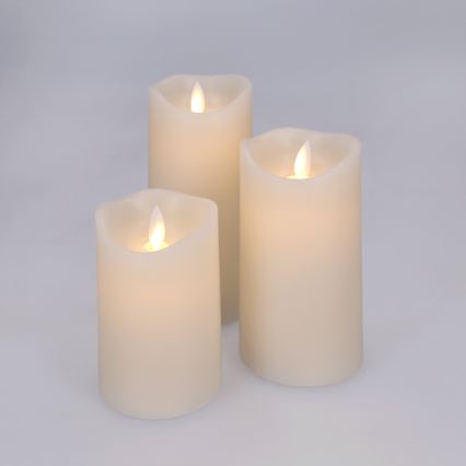 BRILAGI - Set of 3 LED candles LED/3xAAA cream + remote control