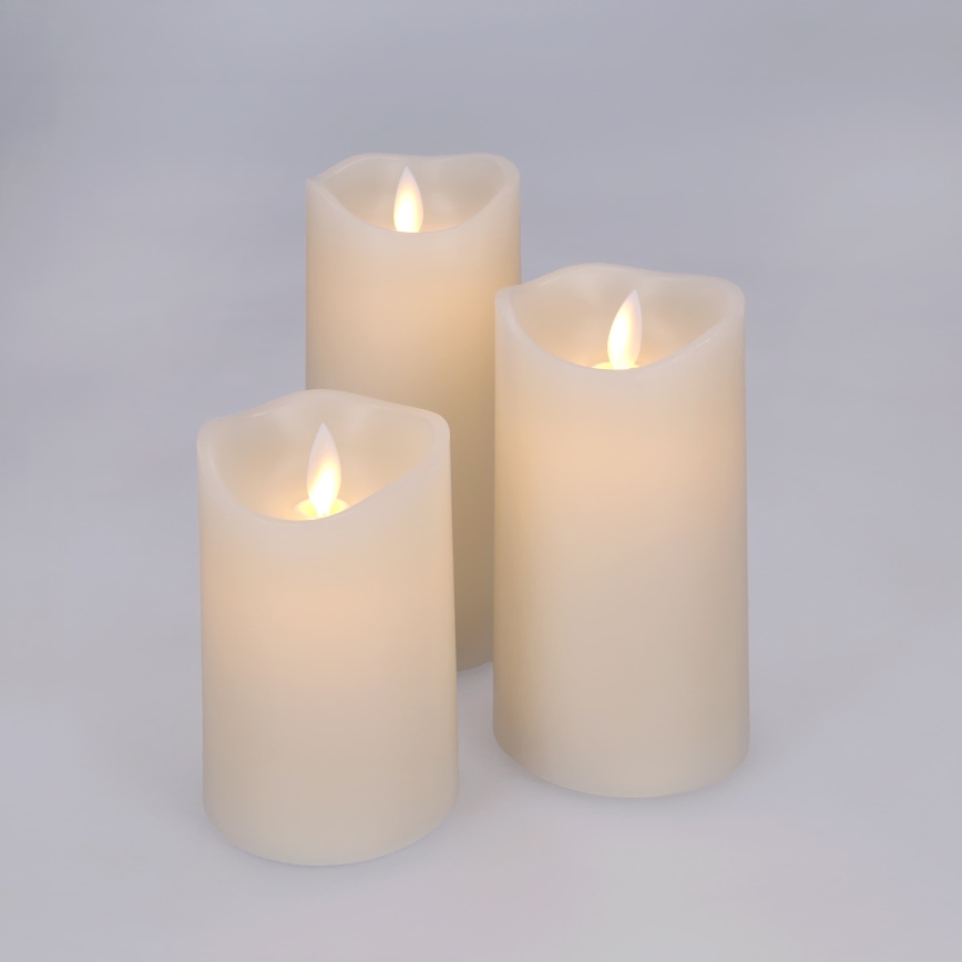 BRILAGI - Set of 3 LED candles LED/3xAAA cream + remote control