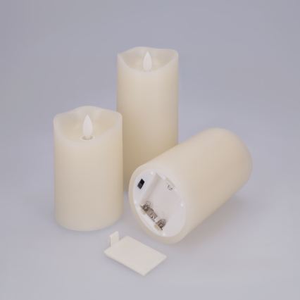 BRILAGI - Set of 3 LED candles LED/3xAAA cream + remote control