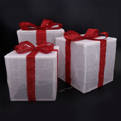 Brilagi - Set of 3 Outdoor LED Christmas Decorations LED/2.6W/3xAA IP44 Gifts