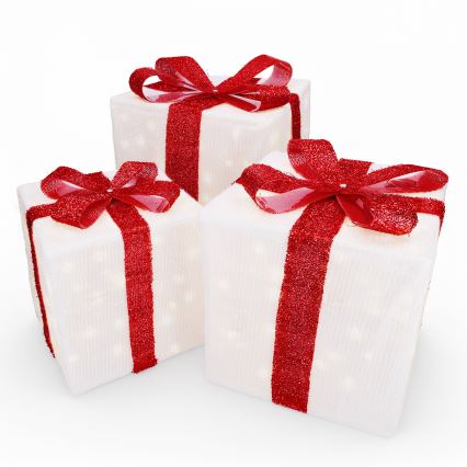 Brilagi - Set of 3 Outdoor LED Christmas Decorations LED/2.6W/3xAA IP44 Gifts