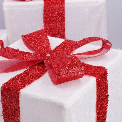 Brilagi - Set of 3 Outdoor LED Christmas Decorations LED/2.6W/3xAA IP44 Gifts