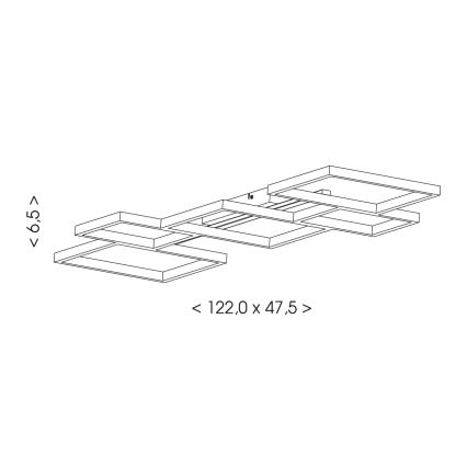 Brilagi - SHIFT LED Ceiling Light LED/42W/230V 4000K 47,5x122 cm Black