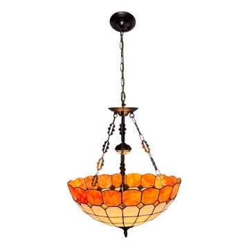 Brilagi - SIENNA Tiffany stained-glass chain-hung chandelier 3x E27/60W/230V Ø 50 cm