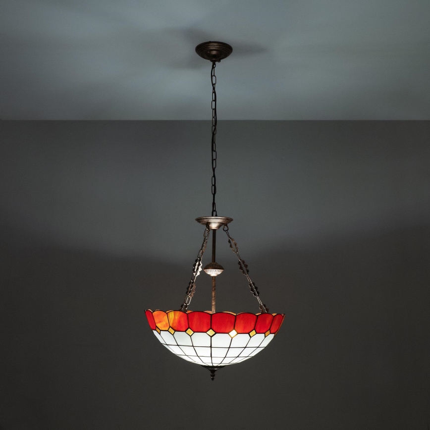 Brilagi - SIENNA Tiffany stained-glass chain-hung chandelier 3x E27/60W/230V Ø 50 cm