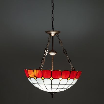 Brilagi - SIENNA Tiffany stained-glass chain-hung chandelier 3x E27/60W/230V Ø 50 cm