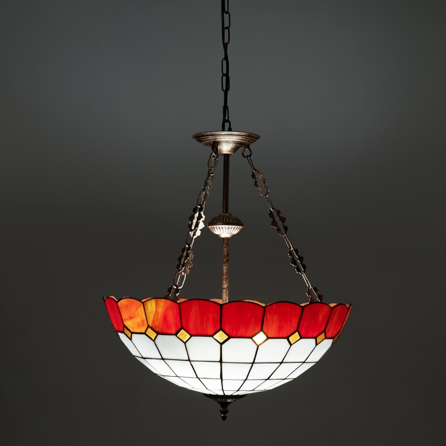 Brilagi - SIENNA Tiffany stained-glass chain-hung chandelier 3x E27/60W/230V Ø 50 cm