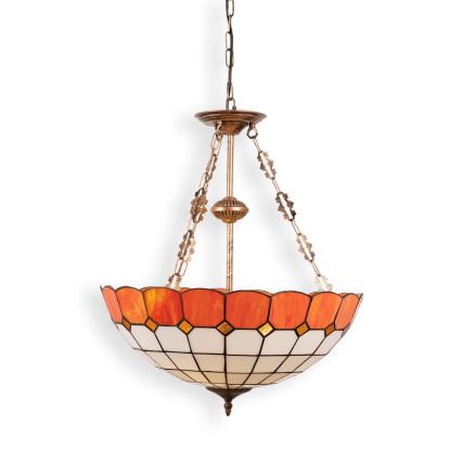 Brilagi - SIENNA Tiffany stained-glass chain-hung chandelier 3x E27/60W/230V Ø 50 cm