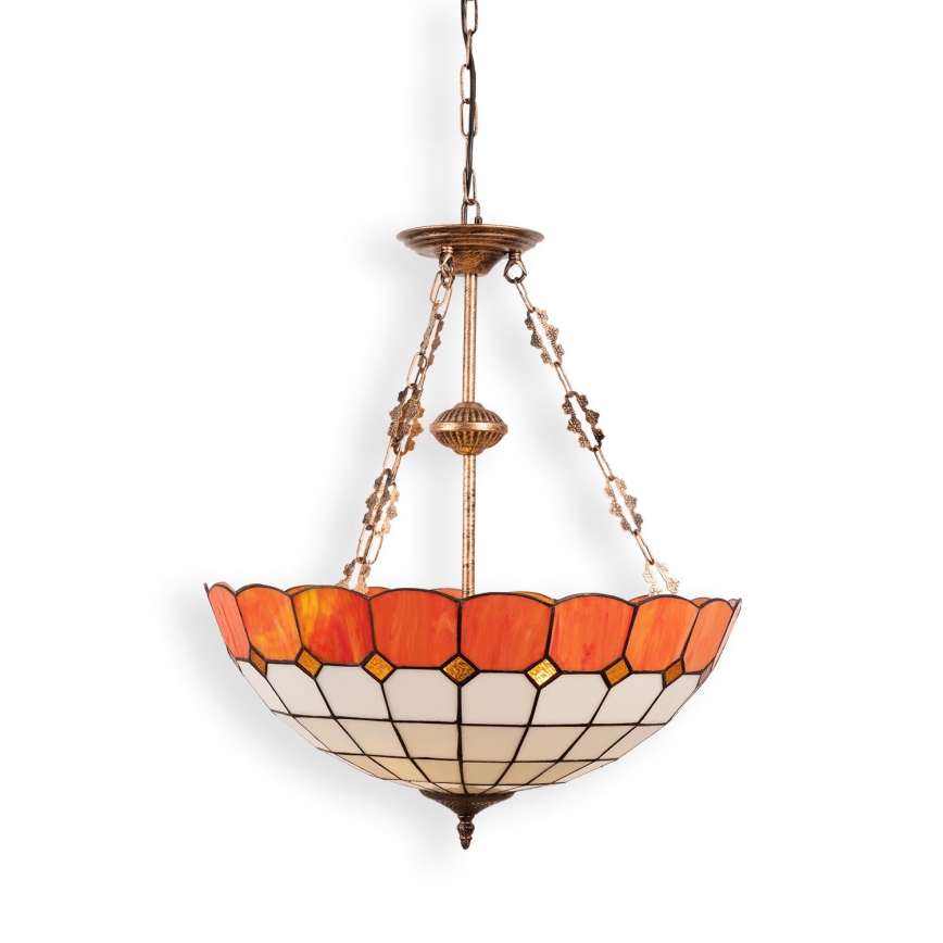 Brilagi - SIENNA Tiffany stained-glass chain-hung chandelier 3x E27/60W/230V Ø 50 cm