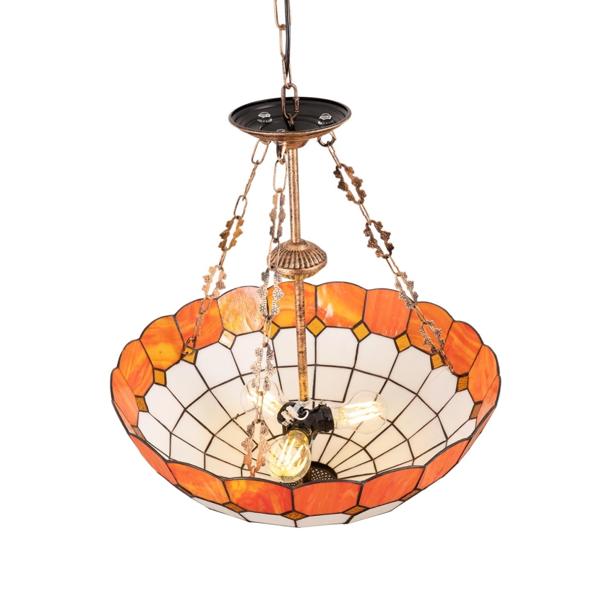 Brilagi - SIENNA Tiffany stained-glass chain-hung chandelier 3x E27/60W/230V Ø 50 cm