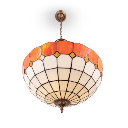 Brilagi - SIENNA Tiffany stained-glass chain-hung chandelier 3x E27/60W/230V Ø 50 cm