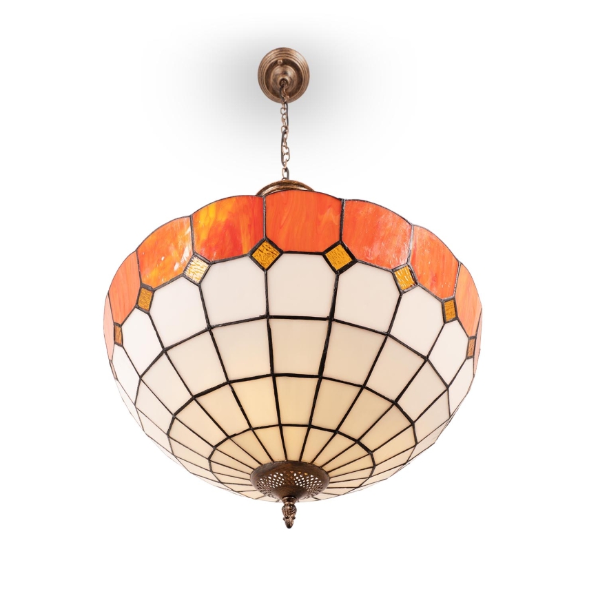 Brilagi - SIENNA Tiffany stained-glass chain-hung chandelier 3x E27/60W/230V Ø 50 cm