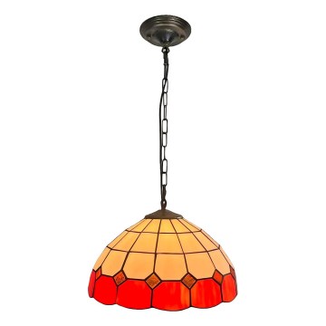 Brilagi - SIENNA Tiffany stained-glass chandelier on chain, 1xE27/60W/230V, diameter 40 cm