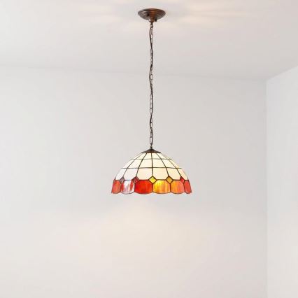 Brilagi - SIENNA Tiffany stained-glass chandelier on chain, 1xE27/60W/230V, diameter 40 cm