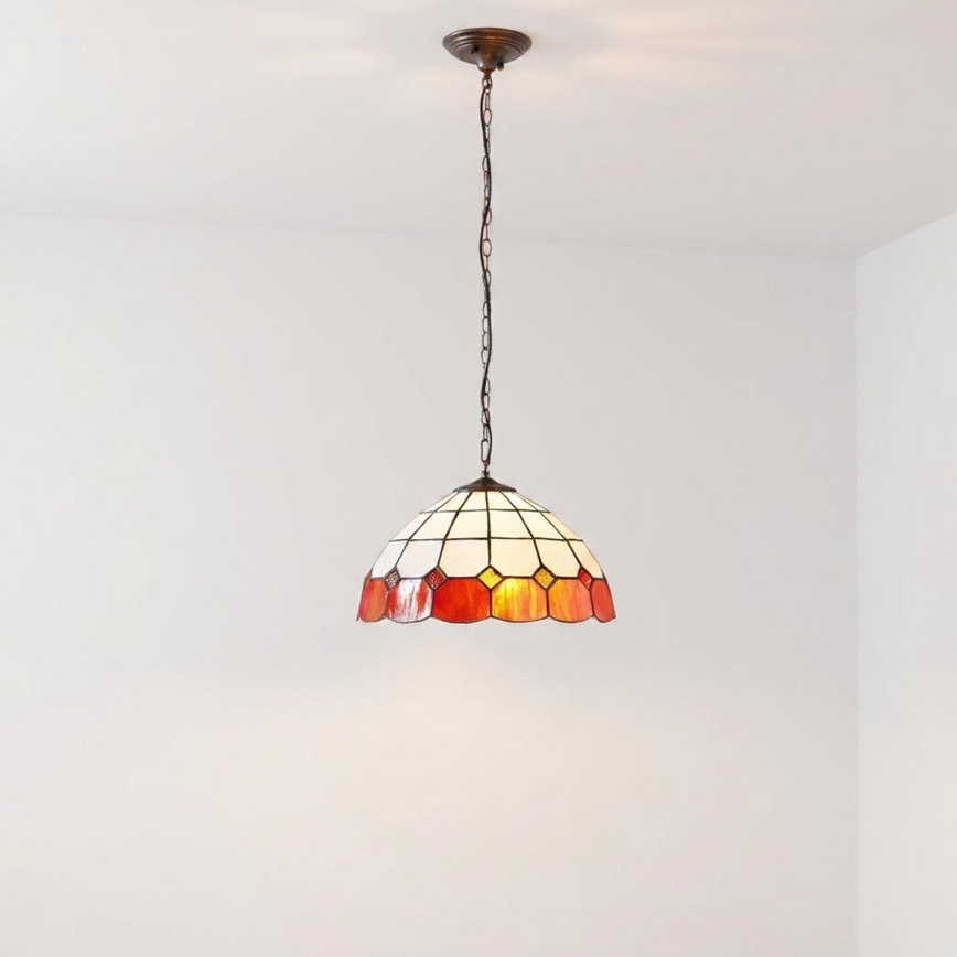 Brilagi - SIENNA Tiffany stained-glass chandelier on chain, 1xE27/60W/230V, diameter 40 cm