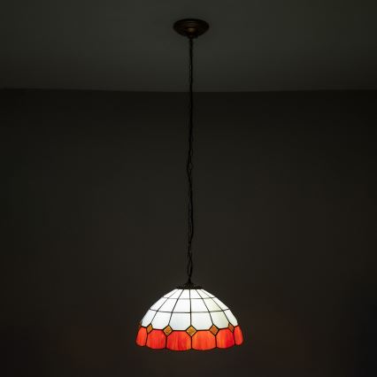 Brilagi - SIENNA Tiffany stained-glass chandelier on chain, 1xE27/60W/230V, diameter 40 cm