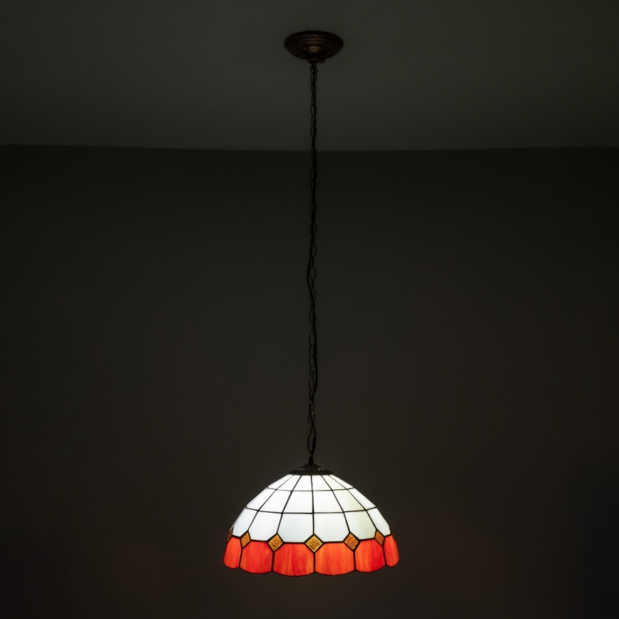 Brilagi - SIENNA Tiffany stained-glass chandelier on chain, 1xE27/60W/230V, diameter 40 cm