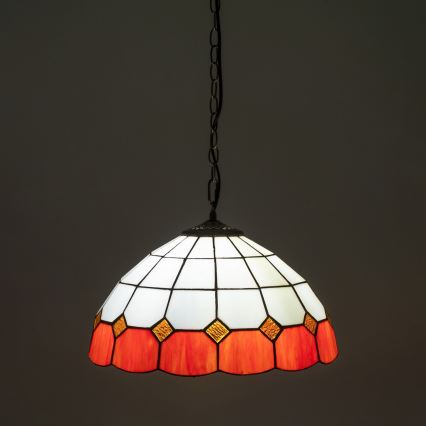 Brilagi - SIENNA Tiffany stained-glass chandelier on chain, 1xE27/60W/230V, diameter 40 cm