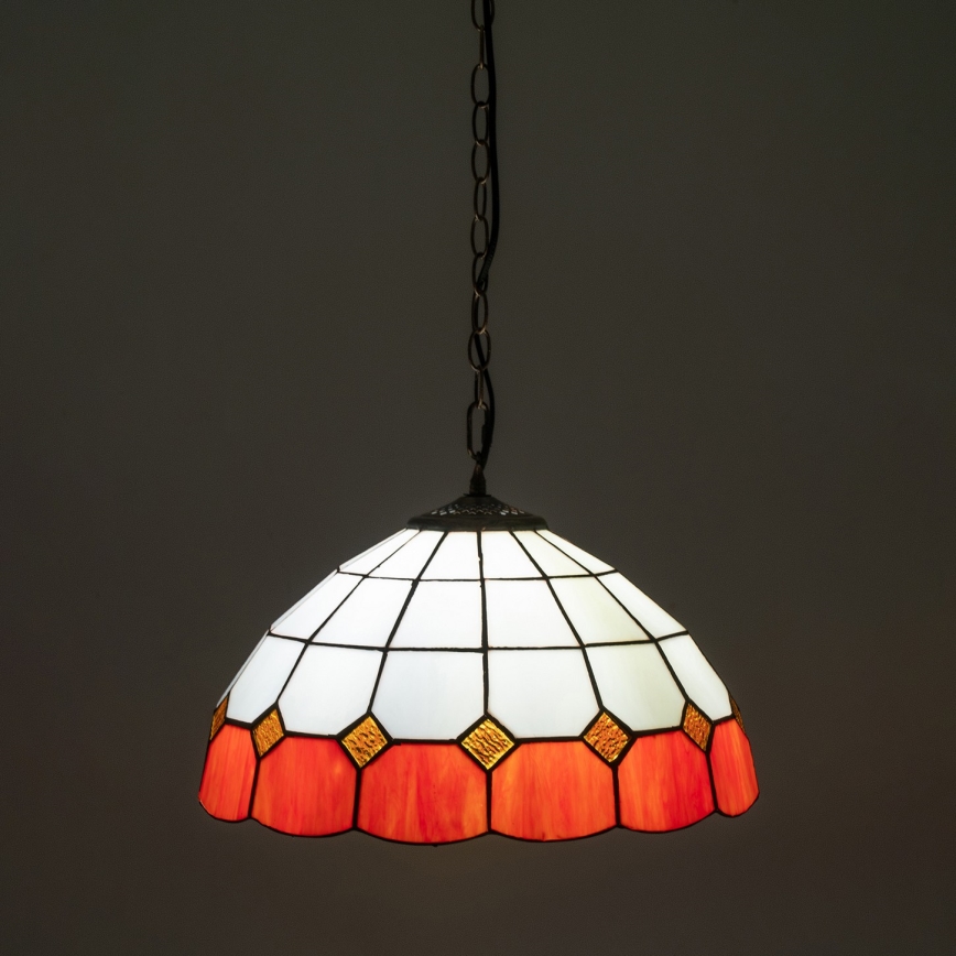 Brilagi - SIENNA Tiffany stained-glass chandelier on chain, 1xE27/60W/230V, diameter 40 cm