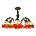 Brilagi - SIENNA Tiffany stained-glass flush-mount chandelier 6xE27/60W/230V Ø 60 cm