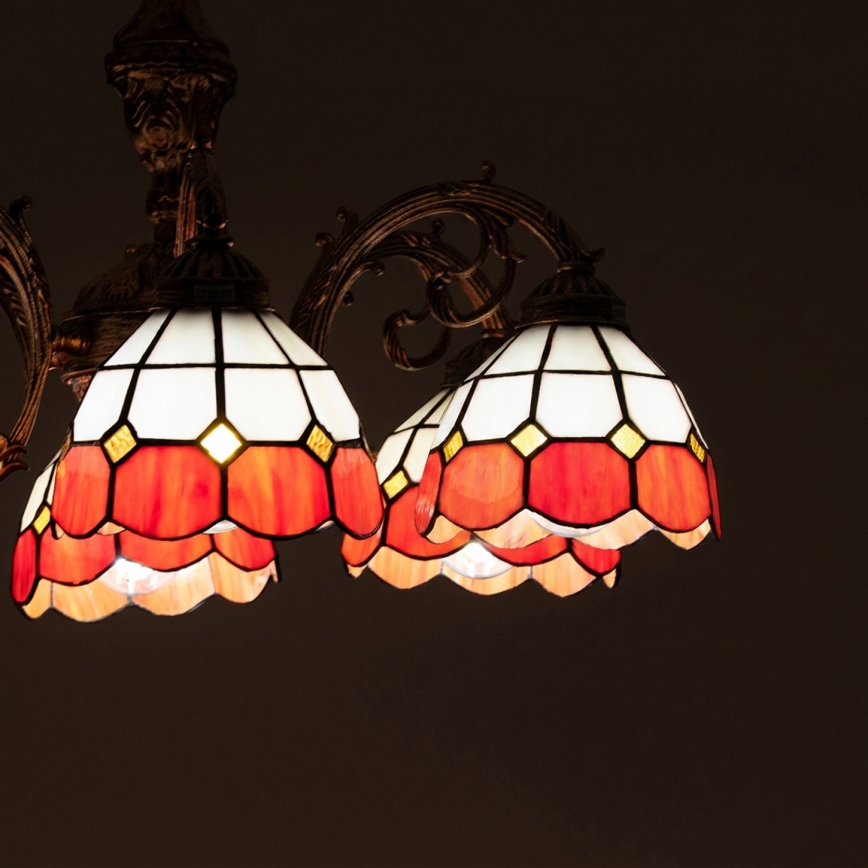 Brilagi - SIENNA Tiffany stained-glass flush-mount chandelier 6xE27/60W/230V Ø 60 cm