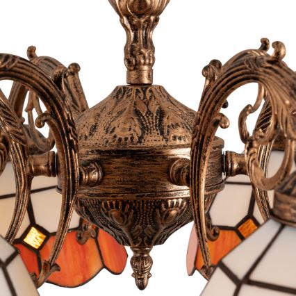 Brilagi - SIENNA Tiffany stained-glass flush-mount chandelier 6xE27/60W/230V Ø 60 cm