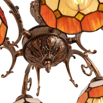 Brilagi - SIENNA Tiffany stained-glass flush-mount chandelier 6xE27/60W/230V Ø 60 cm