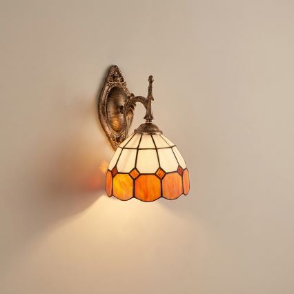 Brilagi - SIENNA Tiffany stained-glass wall lamp 1xE14/40W/230V