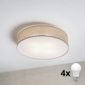Brilagi - SIRIJA LED Ceiling Light 4x E27/60W/230V, Ø 60 cm, Beige