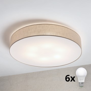 Brilagi - SIRIJA LED Ceiling Light 6xE27/15W/230V dia. 80 cm beige