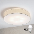 Brilagi - SIRIJA LED Ceiling Light 6xE27/15W/230V dia. 80 cm, cream