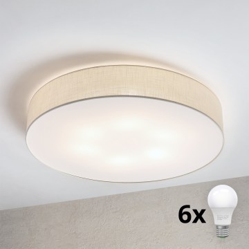 Brilagi - SIRIJA LED Ceiling Light 6xE27/15W/230V dia. 80 cm, cream