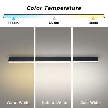 Brilagi - SLEEKLINE LED Bathroom Ceiling Light LED/40W/230V 3000/4500/6000K Black IP44