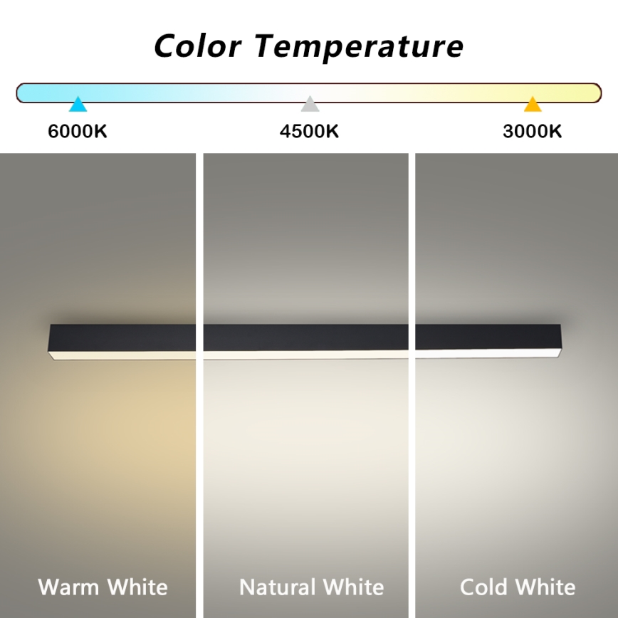 Brilagi - SLEEKLINE LED Bathroom Ceiling Light LED/40W/230V 3000/4500/6000K Black IP44