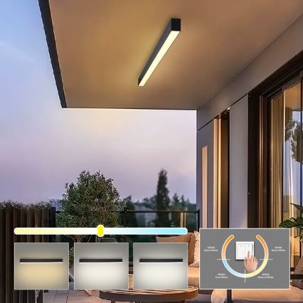 Brilagi - SLEEKLINE LED Bathroom Ceiling Light LED/40W/230V 3000/4500/6000K Black IP44