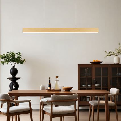 Brilagi - SLEEKLINE Cable-Suspended LED Pendant, 40W, 230V, 3000/4500/6000K, Oak Finish