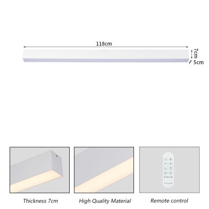 Brilagi - Dimmable LED Ceiling Light SLEEKLINE SMART LED/40W/230V 3000-6000K Tuya Wi-Fi White + Remote Control