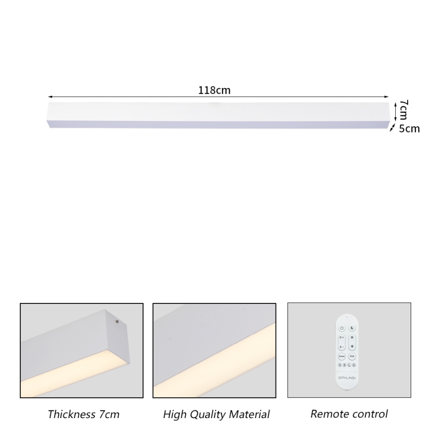 Brilagi - Dimmable LED Ceiling Light SLEEKLINE SMART LED/40W/230V 3000-6000K Tuya Wi-Fi White + Remote Control