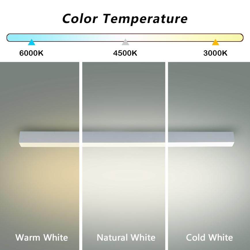 Brilagi - SLEEKLINE LED Bathroom Ceiling Light LED/40W/230V 3000/4500/6000K Silver IP44