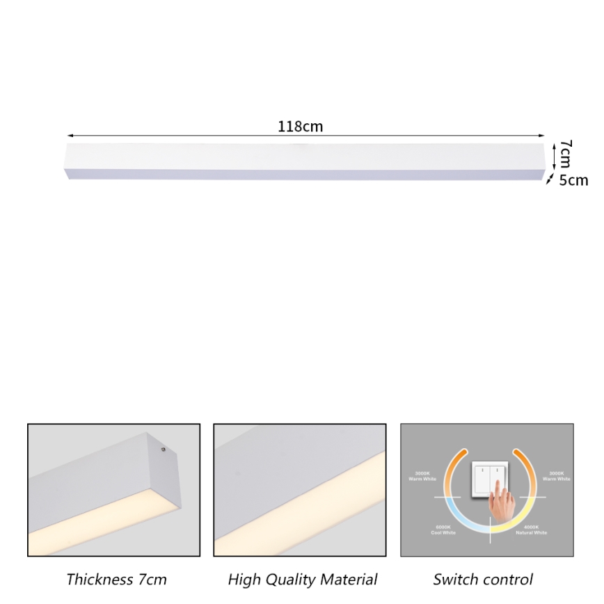 Brilagi - SLEEKLINE LED Bathroom Ceiling Light LED/40W/230V 3000/4500/6000K White IP44