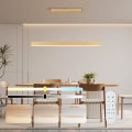 Brilagi - SLEEKLINE SMART Dimmable LED Chandelier, 40W/230V, Wi‑Fi (Tuya), Oak Finish + Remote Control
