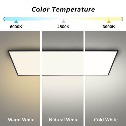 Brilagi - Dimmable LED Ceiling Light SLIMFRAME LED/80W/230V 120x60 cm 3000-6000K black + remote control