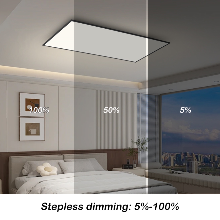 Brilagi - Dimmable LED Ceiling Light SLIMFRAME LED/80W/230V 120x60 cm 3000-6000K black + remote control