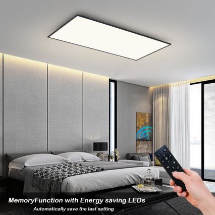 Brilagi - Dimmable LED Ceiling Light SLIMFRAME LED/80W/230V 120x60 cm 3000-6000K black + remote control