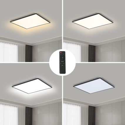 Brilagi - SLIMFRAME LED Dimmable Ceiling Light 36W/230V 45x45 cm 3000-6000K Black + Remote Control
