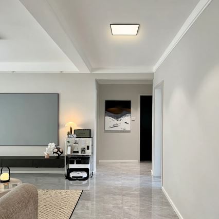 Brilagi - SLIMFRAME LED Dimmable Ceiling Light 36W/230V 45x45 cm 3000-6000K Black + Remote Control