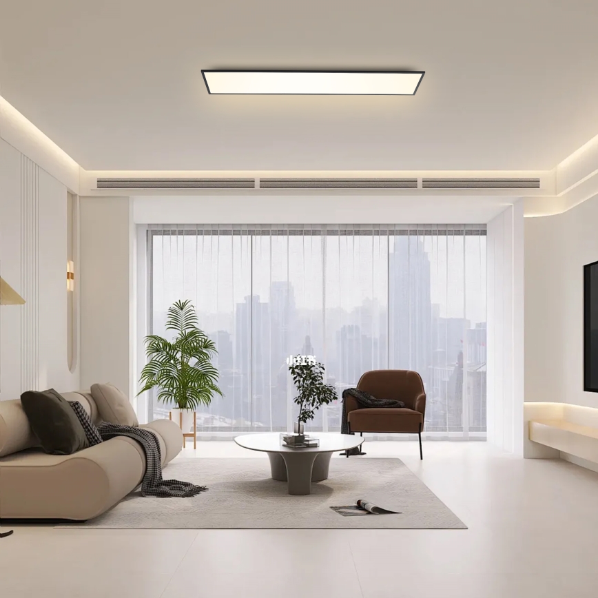 Brilagi - LED Dimmable Ceiling Light SLIMFRAME LED/58W/230V 120x30 cm 3000-6000K Black + Remote Control
