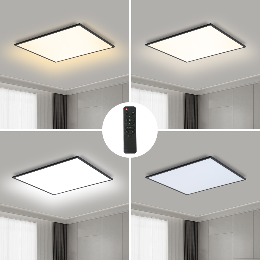 BRILAGI - LED Dimmable Ceiling Light SLIMFRAME LED/58W/230V 60x60 cm 3000-6000K Black + Remote Control
