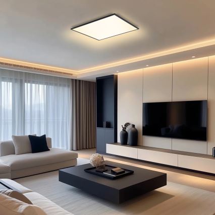 BRILAGI - LED Dimmable Ceiling Light SLIMFRAME LED/58W/230V 60x60 cm 3000-6000K Black + Remote Control